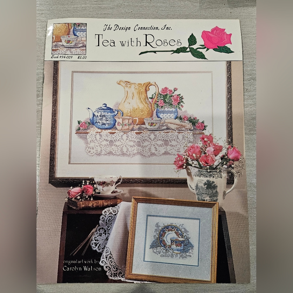 The Design Connection Tea With Roses Counted Cross Stitch Charted Design Leaflet - Picture 1 of 16